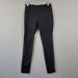 Victoria Sport Black Mid Rise Sheer Leg Phone Pocket Leggings Women's Medium